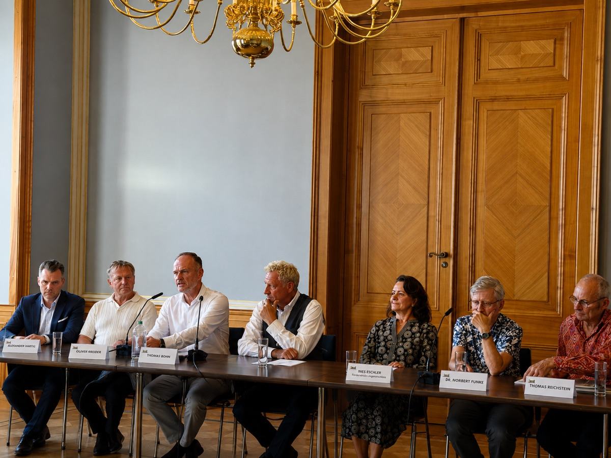 Podium des 1. Lingner-Forums im Sternensaal des Lingnerschlosses